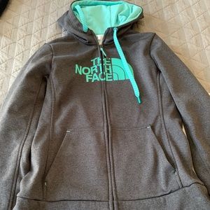 Gray The North Face Zip Up Hoodie